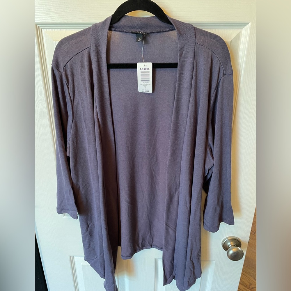 Grey 3/4 sleeve penny cardigan from Torrid size 3X